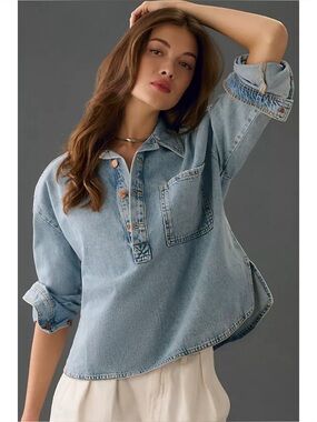 Anthropologie Pilcro Denim Popover Shirt